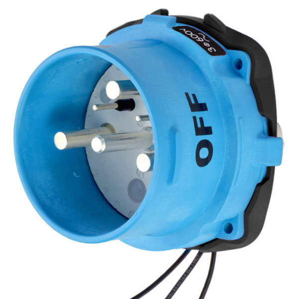 33-98143-263 - DS100 INLET POLY BLUE SIZE 5 TYPE 4X 3P+G 100A 600 VAC 60 Hz +3 AUX